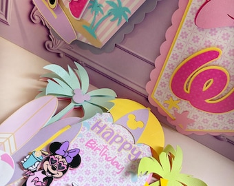 Splash party decor, minie in the pool, pool party, themed beach party, Minnie and Daisy, Minnie Mouse Pool party, High chair banner,