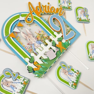Peter Rabbit Cake Topper, Easter Cake Topper, Bunny Cake Topper, Peter Rabbit Decorations, Peter Rabbit 1st Birthday