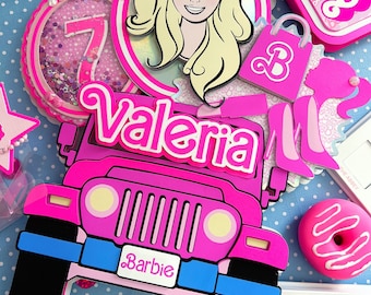 Cake topper for Malibu doll, Malibu girl doll, girls theme party.