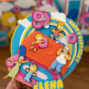The Simpsons Happy Birthday, The Simpsons Party Decorations,The Simpsons Inspired Party,The Simpsons Party Supplies,The Simpsons topper. Doh