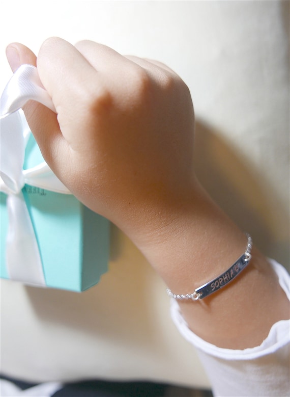 Personalization Name Bar Baby Anklet with an Hand Stamping Initial Star Charm-Newborn 1st Birthday Baby Girl Friendship Best Friend GodChild