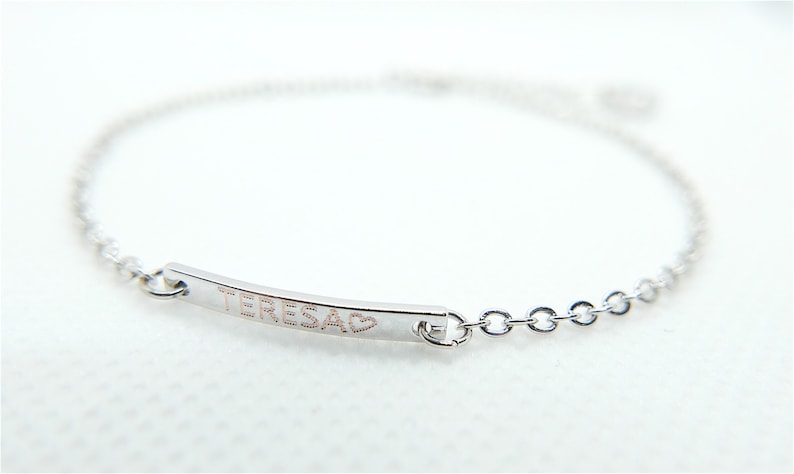 Personalization Name Bar Baby Anklet with an Hand Stamping Initial Star Charm-Newborn 1st Birthday Baby Girl Friendship Best Friend GodChild