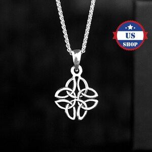 925 Sterling Silver Celtic Pendant - Celtic Knots Pendant - Celtic Couple Unisex Jewelry In Silver