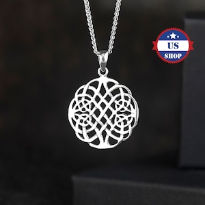 Colgante de árbol de la vida celta de plata de ley – Collar unisex
