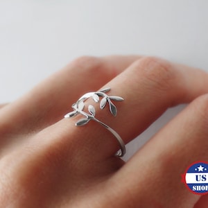 925 Sterling Silver Leaves Ring - Etsy