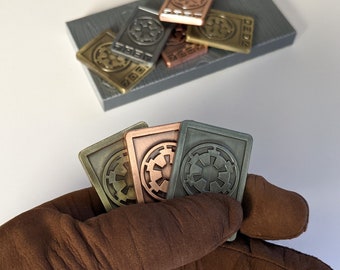 Metal Sabacc Credits – Star Wars Inspired Imperial Tokens – Outer Rim Gold Silver Bronze Props