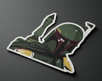 Boba Fett Inspired Vinyl Sticker: 3x3" Waterproof, Scratch & UV Resistant