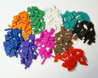 Wooden Game Pieces for Catan – Solid Wood Replacement Set, Cities, Settlements, Roads (10 Colors)
