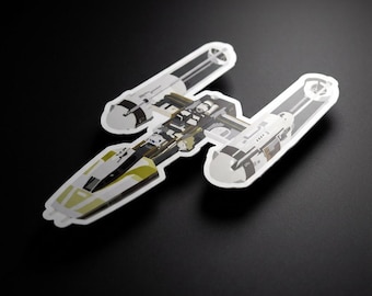 Y Wing Vinyl Sticker: 3x3" Waterproof, Scratch & UV Resistant Decal
