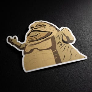 Adesivo de vinil inspirado em Jabba: 7,6 x 7,6 cm (3x3"), à prova d'água, resistente a arranhões e raios UV.