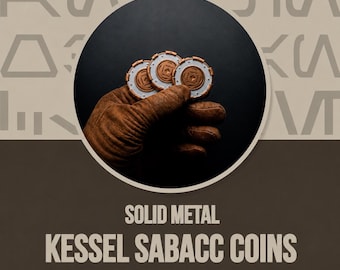 Metal Kessel Sabacc Tax Chips – Star Wars Outlaws Inspired Tokens – Screen Accurate Weathered Bronze Sabacc Game Props