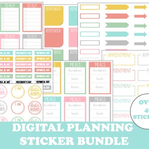 Digital Planning Sticker Bundle with Holidays