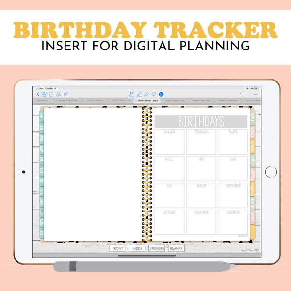 Birthday Tracker for Digital Planning