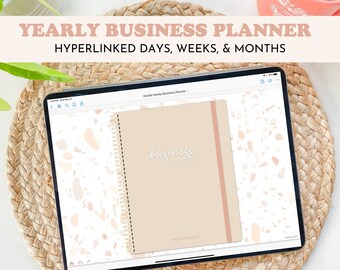 Digital Business Planner | Hustle Sanely® | Undated, Landscape with Hyperlinked Days, Weeks, Months