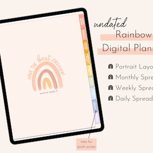 Undated Digital Planner Hustle Sanely® Home Base Planner image 1