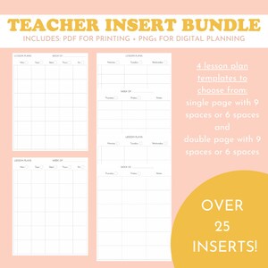 Digital Teacher Planning Insert Bundle | Print or Use for Digital ...