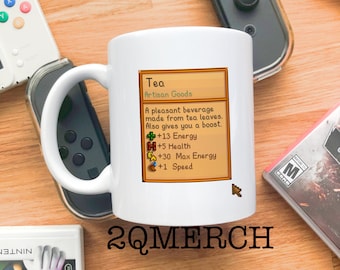 Tea Item Info 11 oz mug Stardew Valley | Stardew Valley Tea Mug Gift | Star dew Valley Mug | Stardew Valley Mug Gift for Stardew Valley fan