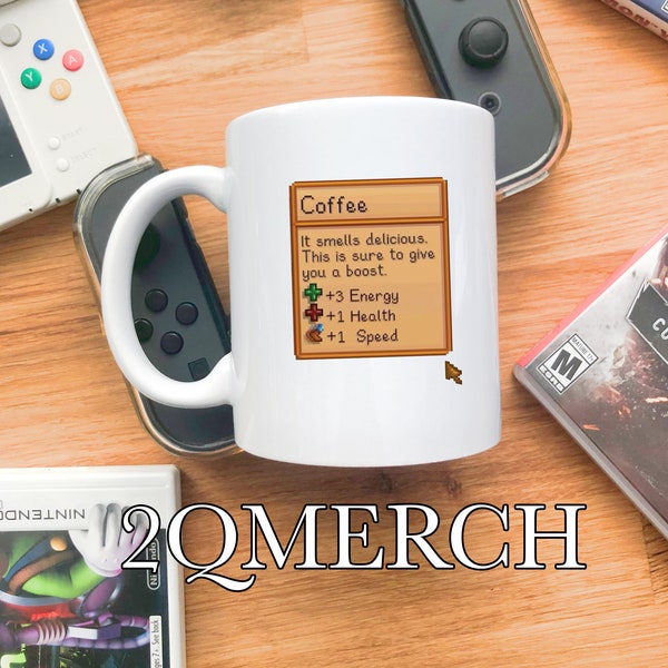 Coffee Item Info 11 oz mug Stardew Valley | Stardew Valley Coffee Mug Gift | Star dew Valley Mug | Stardew Valley Mug