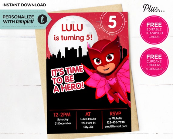 Download Free Printable Superhero Birthday Invitations