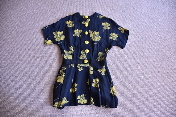 1940s 40s 1940's rayon peplum floral print top blo