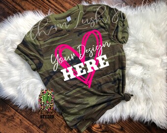 Camo T Shirt Mockup Etsy