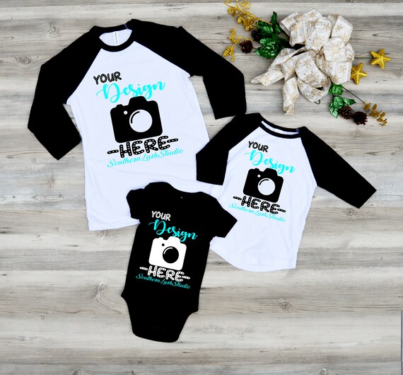 Download Free Sibling Mockup Raglan Mockup Christmas Shirt Mockups ...