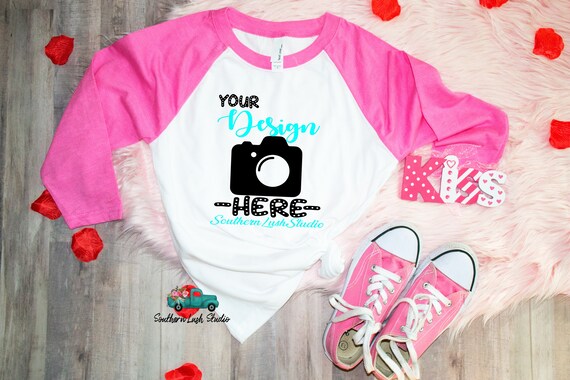 Valentines Raglan Mockup Valentines Baseball Tee Mockup