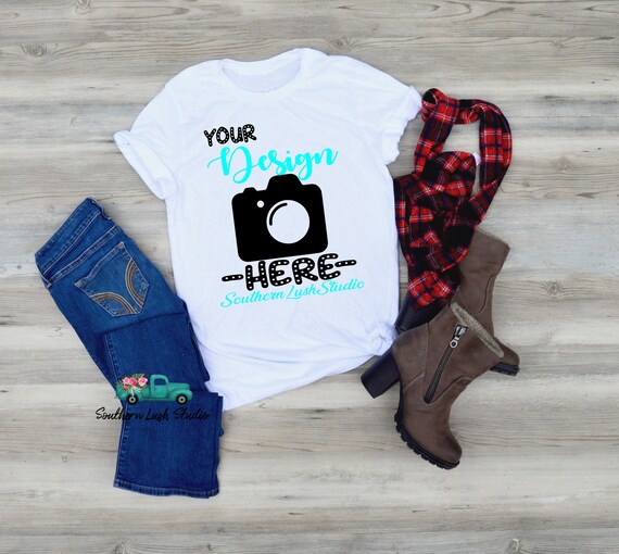 Bella Canvas 3001 White T-Shirt Mockup White Tee