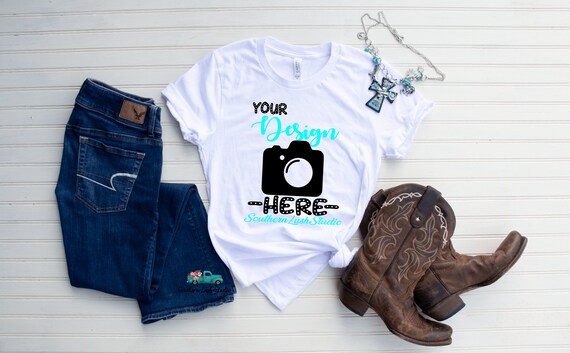 Bella Canvas 3001 White Tee Mockup Country Mockup