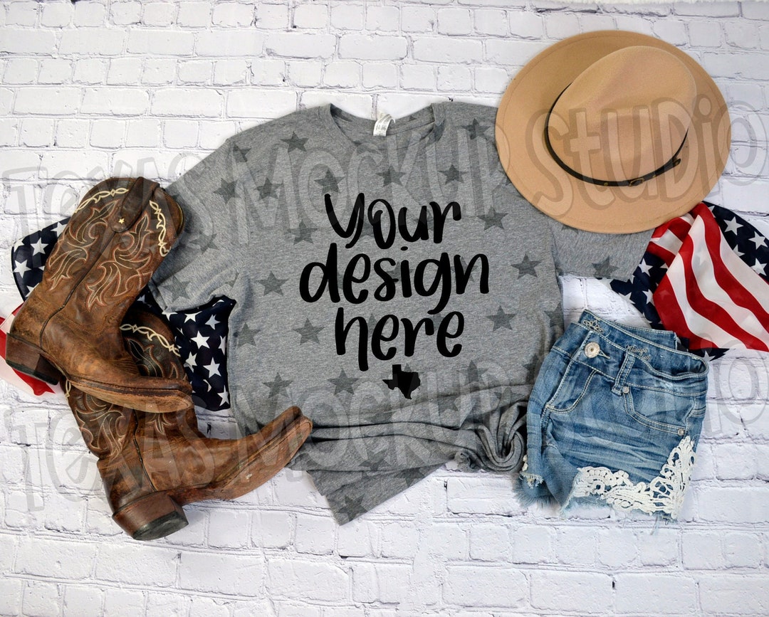 Code Five Star Shirt Mockup, Mockup, Star, Heather Gray Shirt, Star ...