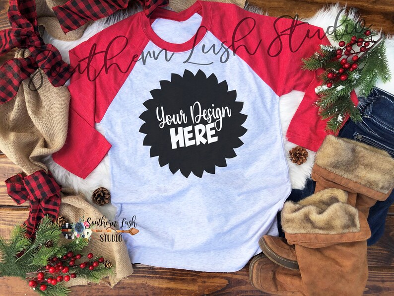 Download Next Level Unisex 6051 Triblend Red 3/4 Sleeve Raglan ...