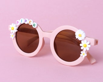 Personalised children's sunglasses uv400 | personalised girls flower sunglasses | flower girl | personalised kids sunglasses | party favours