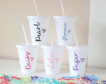 Personalised Kids Cold Cup – Custom Name Party Favour Tumbler – Personalised Plastic Cups