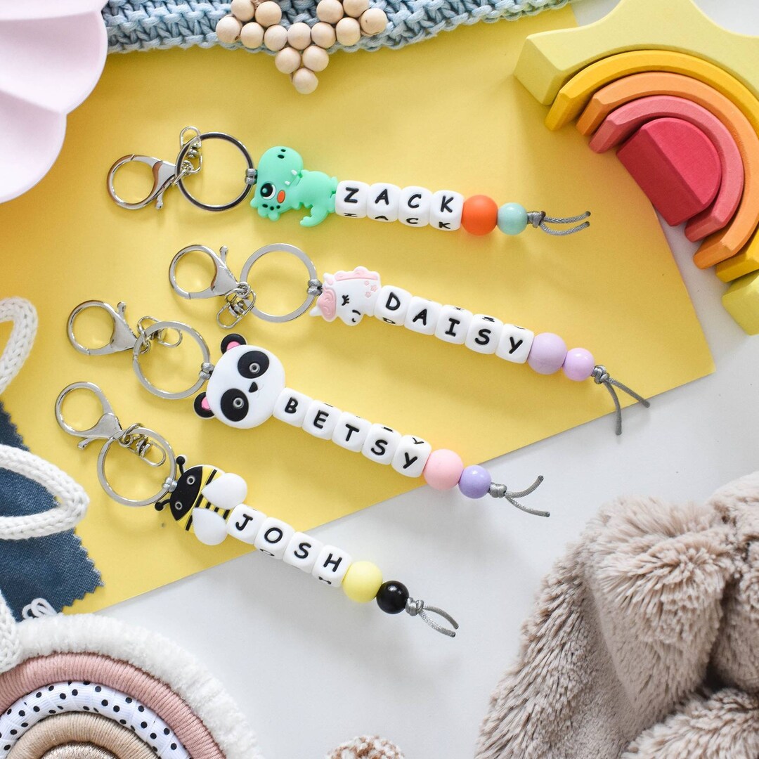 Personalised Name Tag Children's Book Bag Tag Kids Keyring Etsy UK