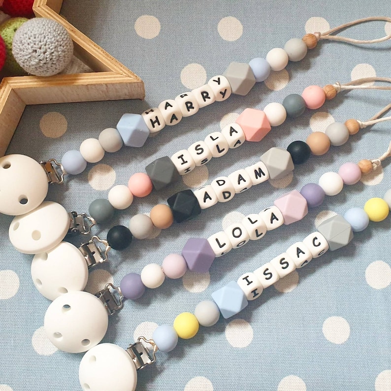 boy// girl Personalised Dummy Clip Gift Silicone