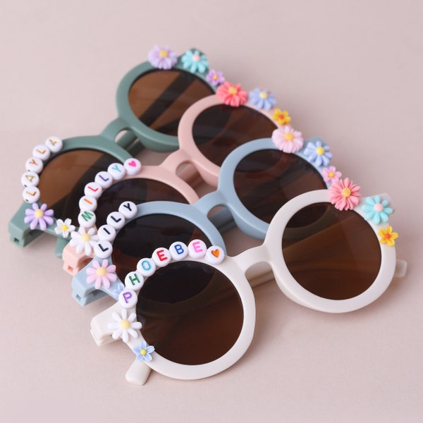 Personalised children's sunglasses uv400 | personalised girls flower sunglasses | flower girl | personalised kids sunglasses | party favours
