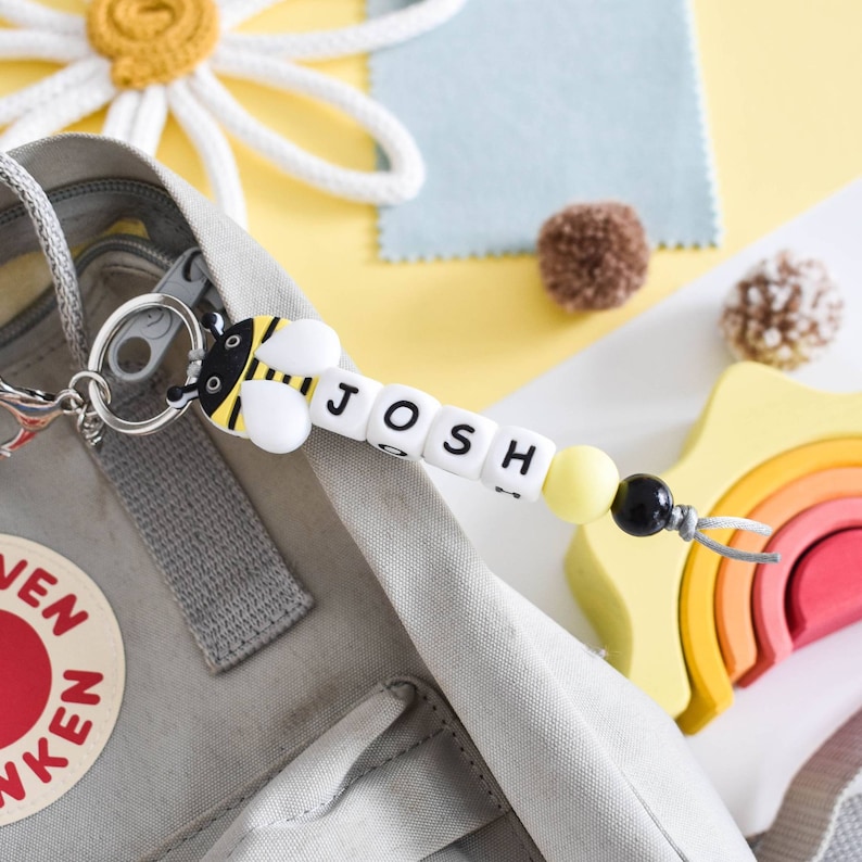 Personalised Name Tag Children's Book Bag Tag Kids Keyring Etsy UK