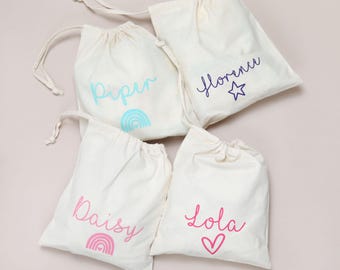 Personalised Cotton Party Favour Bags: Kids Birthday Goodie Bags