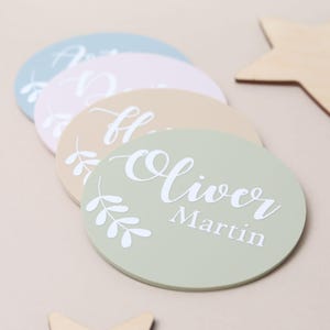 Personalised Baby Name Announcement Disc: Acrylic Photo Prop