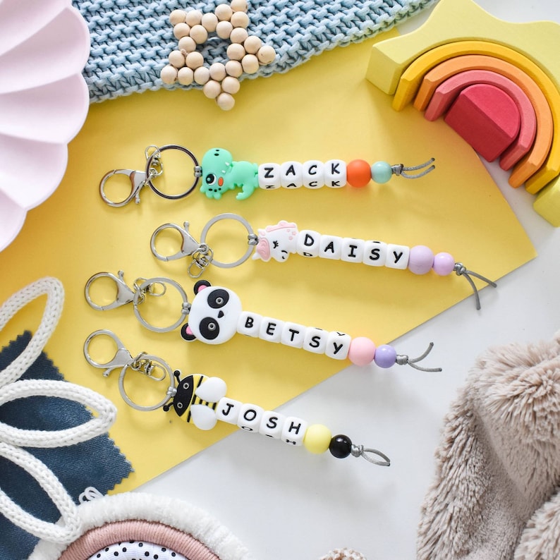 Personalised Name Tag Children's Book Bag Tag Kids Keyring Etsy UK