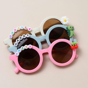 Personalisierte Kinder-Sonnenbrille UV400 | Benutzerdefinierter Name & lustige Motive | Kinder Accessoires