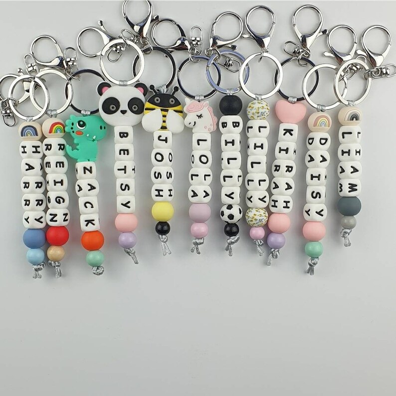 Personalised Name Tag Children's Book Bag Tag Kids Keyring Etsy UK