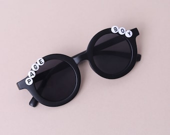 Personalised Page Boy Sunglasses – UV400 Custom Name Kids Sunglasses – Wedding Accessories & Party Favours