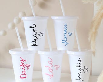 Personalised Tumbler Cup: 16oz Custom Cold Cup, Party Favours, Reusable personalized cups