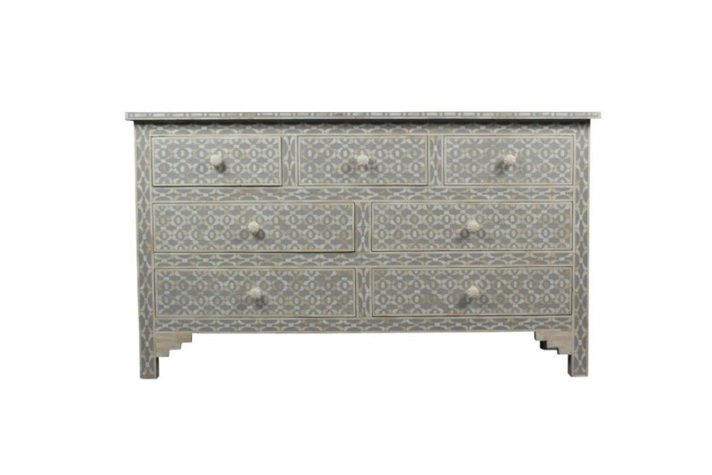 Handmade Bone Inlay 7 Chest Of Drawers Beautifully Crafted Home Decor Inlay Furniture