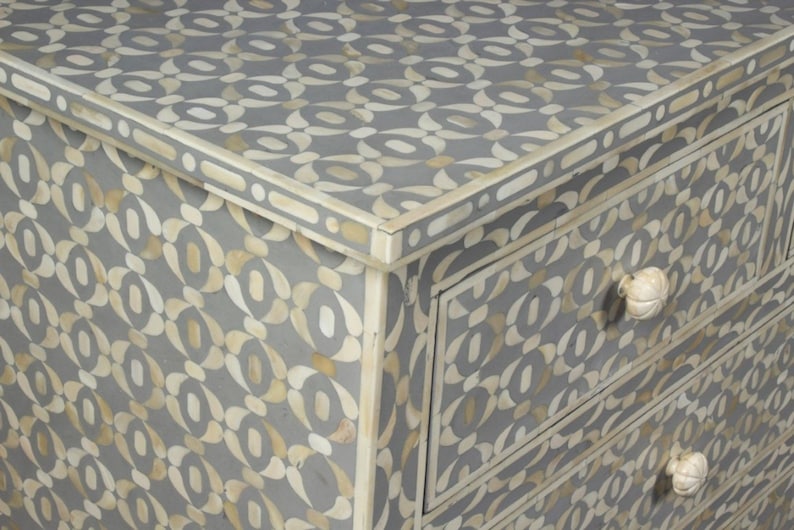 Handmade Bone Inlay 7 Chest Of Drawers Beautifully Crafted Home Decor Inlay Furniture