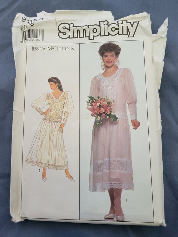 Simplicity 9052 Jessica Mcclintock Drop Waist Dress Circa 1989 Size 18  Uncut, Factory Folded - Etsy