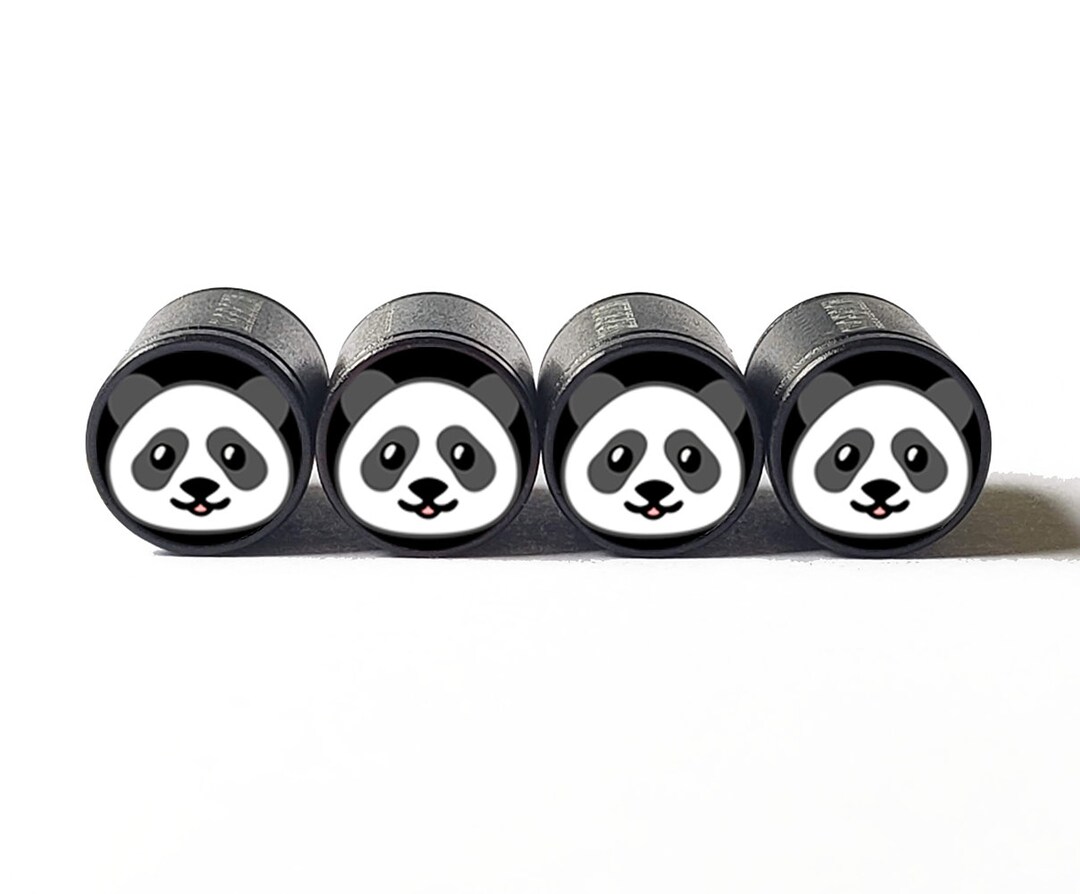 Panda Rim Cap Cute Panda Bear Face Tire Valve Caps - Black Aluminum - Set of Four - Etsy