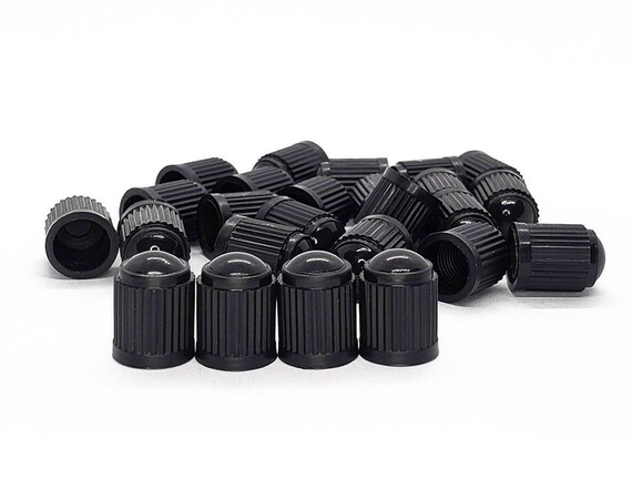 Buy Black Plastic Tire Valve Stem Caps Fits on All Vehicles Online