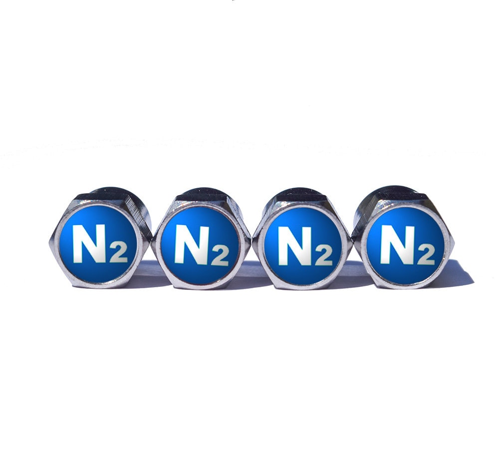 Blue N2 Nitrogen Tire Valve Caps style 1 Chrome Coated Universal Etsy